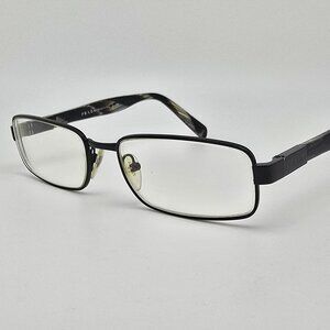Prada VPR50O 1BO-1O1 Black Rectangular Eyeglasses Frame w/ Flexhinge Italy 54mm